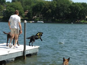 AJ Jumping in lake